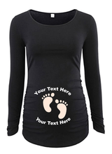 Load image into Gallery viewer, Custom Personalized Designed Long Sleeve Maternity T-shirt