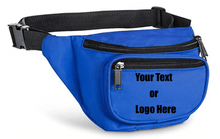 Load image into Gallery viewer, Custom Personalized 3 Zippered Compartments Adjustable Waste Sport Fanny Pack