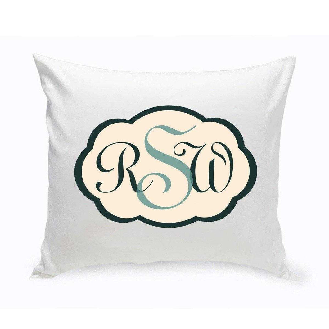 Personalized Baby Monogrammed Bermuda Blue Chevron Throw Pillow | JDS