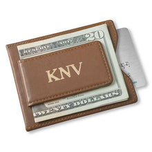 Load image into Gallery viewer, Personalized Brown Wallet - Magnetic Money Clip &amp; Wallet - Brown