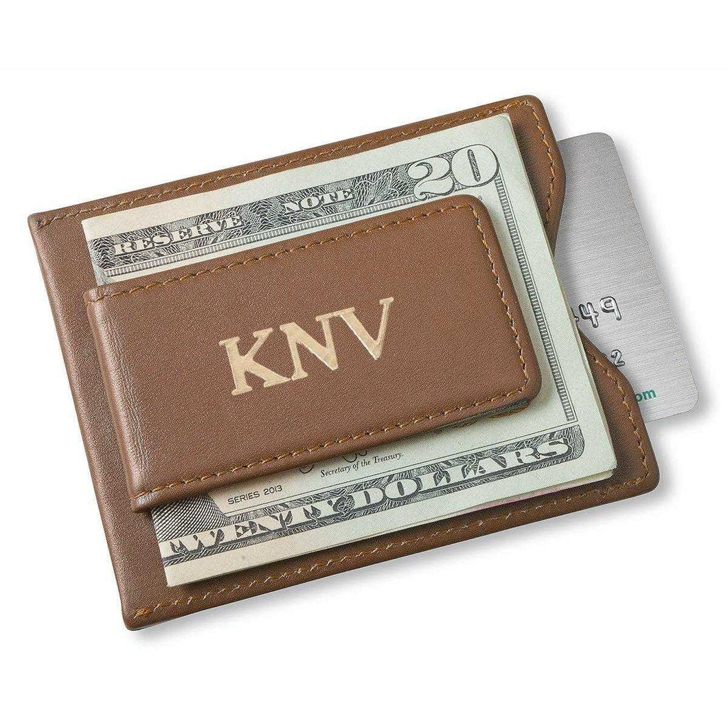 Personalized Brown Wallet - Magnetic Money Clip & Wallet - Brown