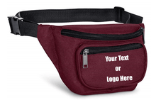 Load image into Gallery viewer, Custom Personalized 3 Zippered Compartments Adjustable Waste Sport Fanny Pack