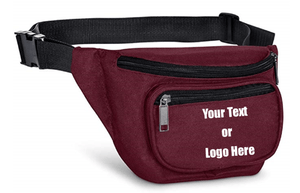 Custom Personalized 3 Zippered Compartments Adjustable Waste Sport Fanny Pack