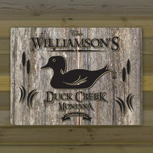 Load image into Gallery viewer, Personalized Weathered Wood Welcome to the Lake Canvas Sign | JDS