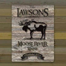 Load image into Gallery viewer, Personalized Weathered Wood Welcome to the Lake Canvas Sign | JDS