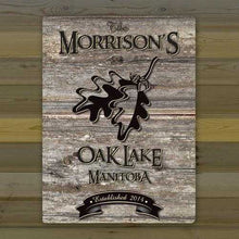 Load image into Gallery viewer, Personalized Weathered Wood Welcome to the Lake Canvas Sign | JDS