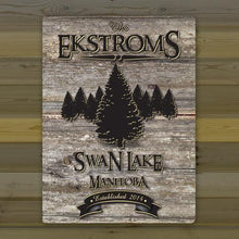 Load image into Gallery viewer, Personalized Weathered Wood Welcome to the Lake Canvas Sign | JDS