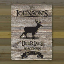 Load image into Gallery viewer, Personalized Weathered Wood Welcome to the Lake Canvas Sign | JDS