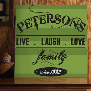 Personalized Live.Laugh.Love Canvas Sign - Cream and Green Designs | JDS