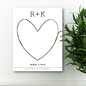 "Our Story" Personalized Couples Canvas Signs | JDS