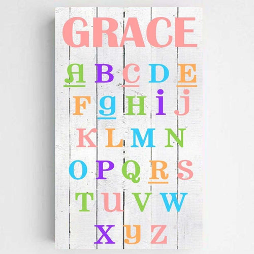 Personalized Colorful ABC Kids Canvas Sign | JDS