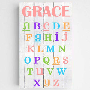 Personalized Colorful ABC Kids Canvas Sign | JDS