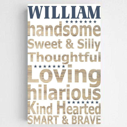 Personalized Boy Definition Canvas Sign | JDS