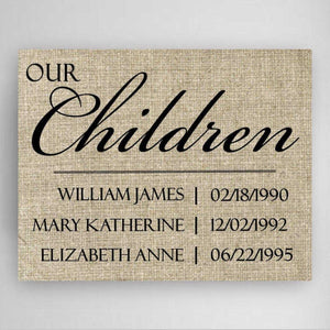 Personalized Our Children Canvas Sign | JDS