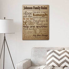 Load image into Gallery viewer, Rules of the House Personalized Canvas Print | JDS
