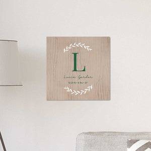 Personalized Family Initial Vine 18" x 18" Canvas Signs | JDS