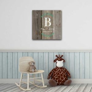 Personalized Baby's Monogram Vine 18" x 18" Canvas | JDS