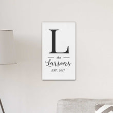 Load image into Gallery viewer, Personalized Monogram Farmhouse 14&quot; x 24&quot; Canvas Sign | JDS