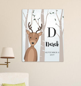 Personalized Woodland Animal Canvas 18"x24" | JDS
