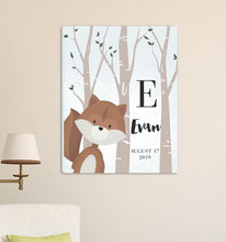 Load image into Gallery viewer, Personalized Woodland Animal Canvas 18&quot;x24&quot; | JDS