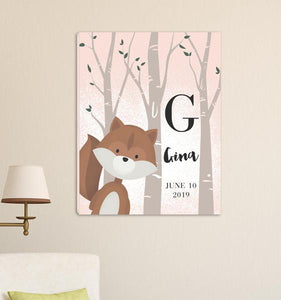 Personalized Woodland Animal Canvas 18"x24" | JDS