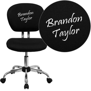 Custom Designed Mid-Back Mesh Swivel Task Chair with Chrome Base With Your Personalized Name