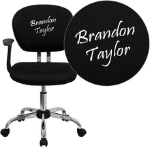 Load image into Gallery viewer, Custom Designed Mid-Back Mesh Swivel Task Chair with Chrome Base With Your Personalized Name