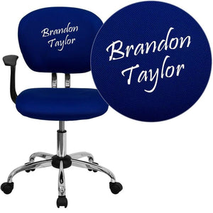 Custom Designed Mid-Back Mesh Swivel Task Chair with Chrome Base With Your Personalized Name