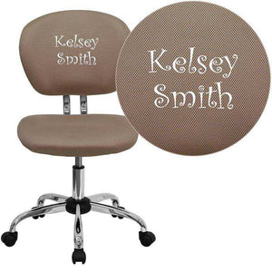 Custom Designed Mid-Back Mesh Swivel Task Chair with Chrome Base With Your Personalized Name