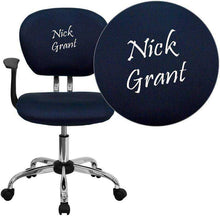 Load image into Gallery viewer, Custom Designed Mid-Back Mesh Swivel Task Chair with Chrome Base With Your Personalized Name