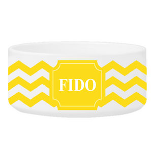 Personalized Large Dog Bowl - Cheerful Chevron | JDS