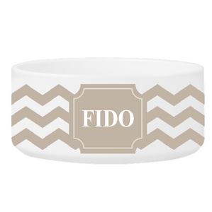 Personalized Large Dog Bowl - Cheerful Chevron | JDS