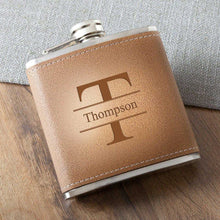 Load image into Gallery viewer, Personalized 6 oz. Leather Hide Flask | JDS