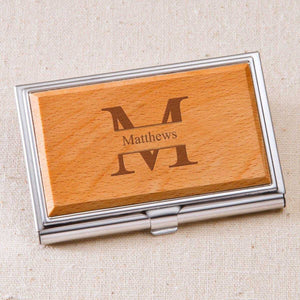 Monogrammed Wood Business Card Case | JDS