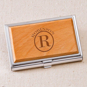 Monogrammed Wood Business Card Case | JDS