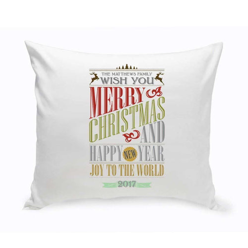 Personalized Christmas Words Throw Pillow | JDS