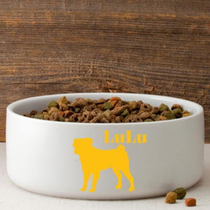 Personalized Man's Best Friend Silhouette Large Dog Bowl | JDS