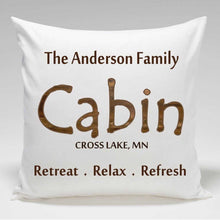 Load image into Gallery viewer, Personalized Cabin Throw Pillow | JDS