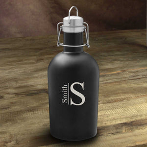 Personalized Growler - Beer - Stainless Steel - Black - 64 oz. | JDS