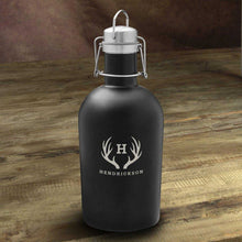 Load image into Gallery viewer, Personalized Growler - Beer - Stainless Steel - Black - 64 oz. | JDS