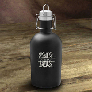 Personalized Growler - Beer - Stainless Steel - Black - 64 oz. | JDS