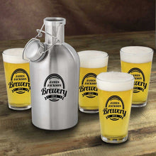Load image into Gallery viewer, Stainless Steel Beer Growler with Pint Glass Set | JDS