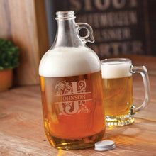 Load image into Gallery viewer, Personalized Growler - Beer Growler - Glass - Groomsmen - 64 oz. | JDS