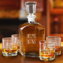 Load image into Gallery viewer, Personalized Decanter set with 4 Low Ball Glasses | JDS