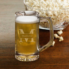 Load image into Gallery viewer, Personalized Beer Mugs - Sports Mug - Monogram - 12 oz. | JDS
