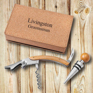 Personalized Wine Opener Set - Cork | JDS