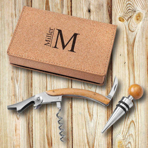 Personalized Wine Opener Set - Cork | JDS