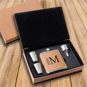 Personalized Cork Flask Gift Set | JDS