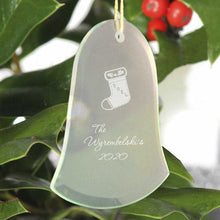 Load image into Gallery viewer, Personalized Beveled Glass Ornament - Bell Shape | JDS