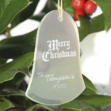 Load image into Gallery viewer, Personalized Beveled Glass Ornament - Bell Shape | JDS